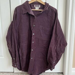 Purple Corduroy Button-Up Shirt